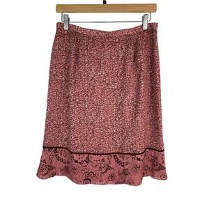 Due per‎ Due Women's Size 8P Pink Lined 100% Silk A-Line Skirt *